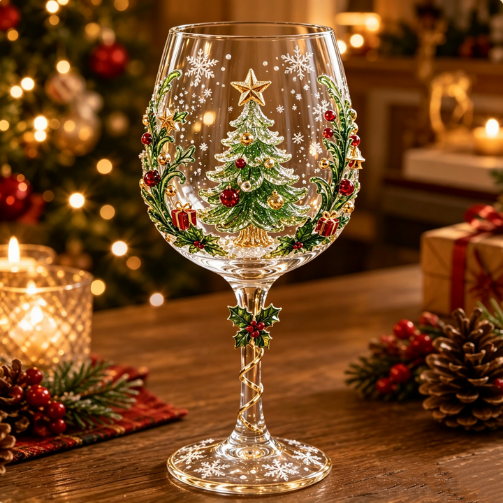3D-vinglass til jul – festlig drikkeglede med julecharme