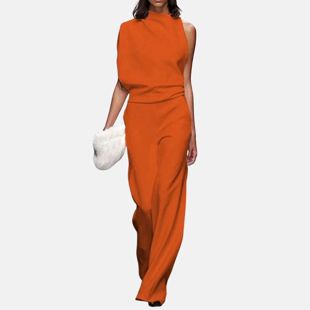 Kvinners elegante ermeløse jumpsuit