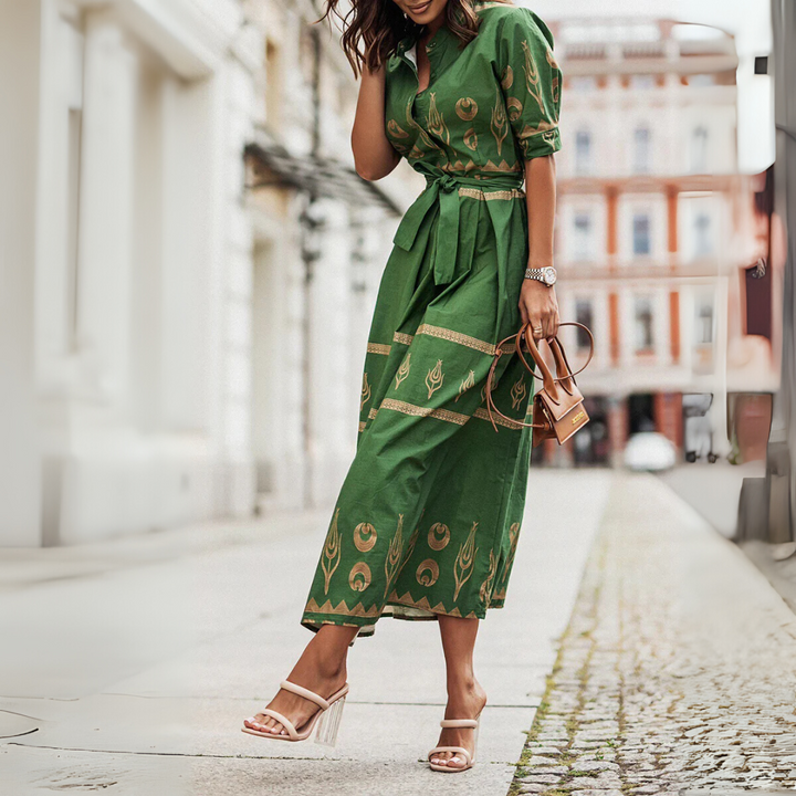 Kvinnes Kortermet Bomullskjole