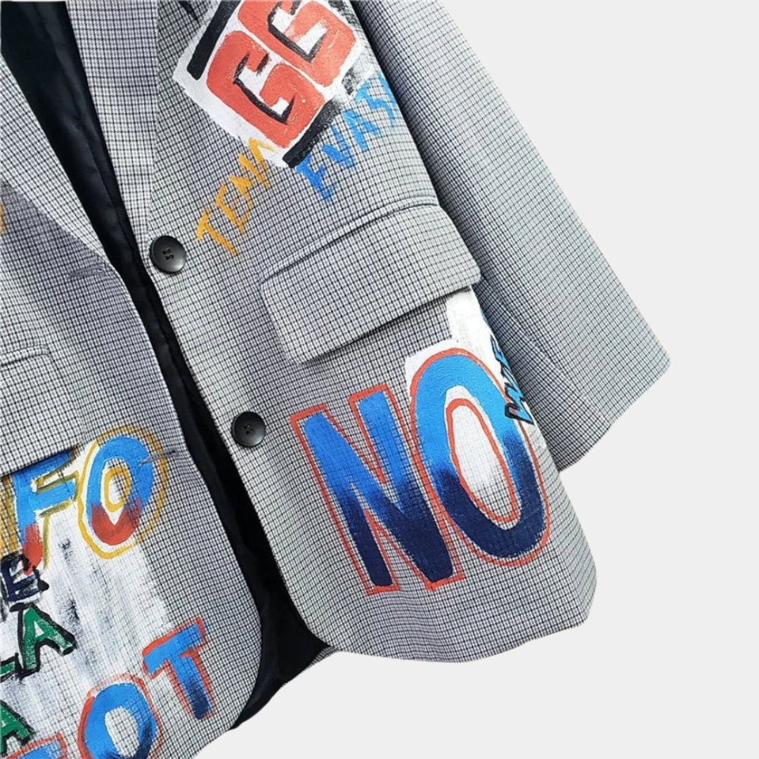 Oversized Kvinners Blazer med Subtil Rutemønster