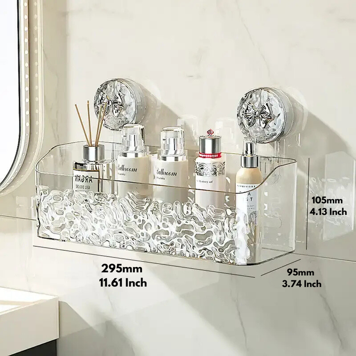 Praktisk veggreol uten boring til badet
