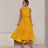 Prikket Fit-og-Flare Midi Kjole