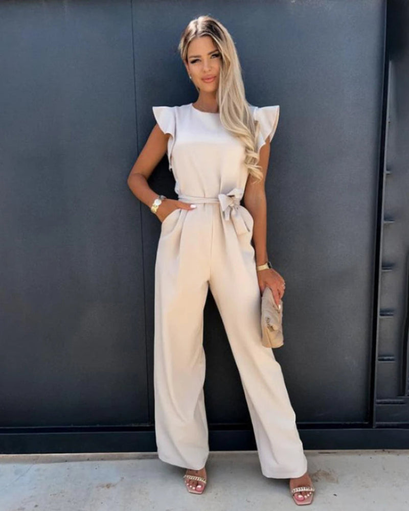 Elegant Jumpsuit med Flatter Sleeves