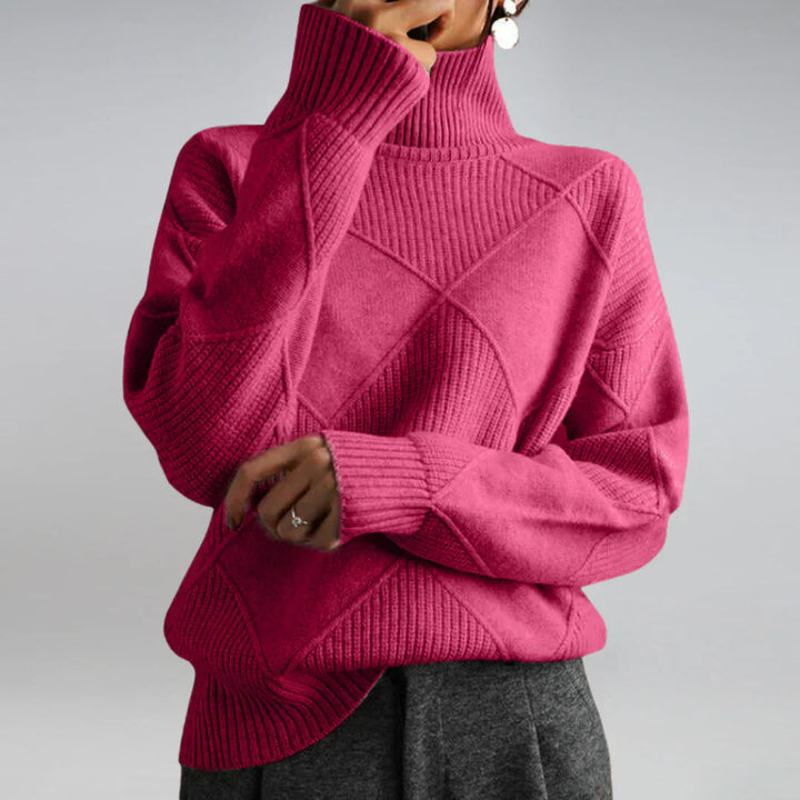 Kvinners Turtleneck Genser – Mykt Strikket med Klassisk Sjarm