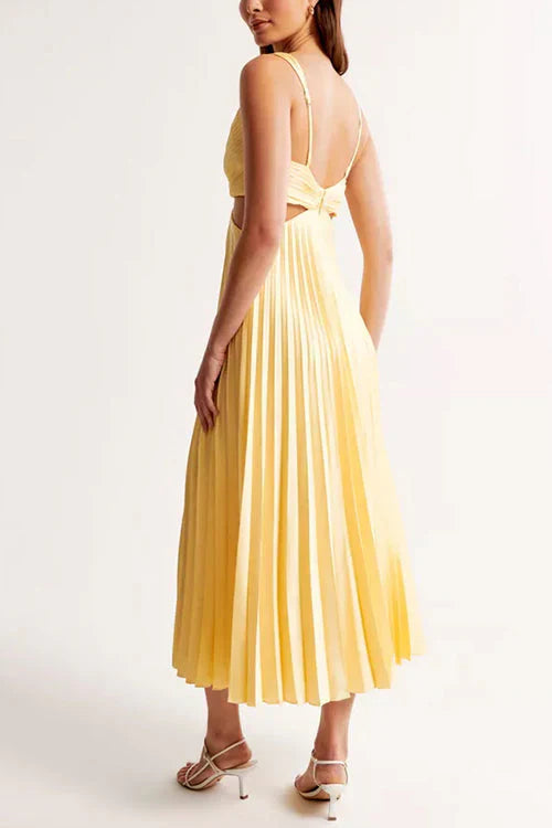 Kvinners Pleated Maxi Kjole Elegant & Flowy