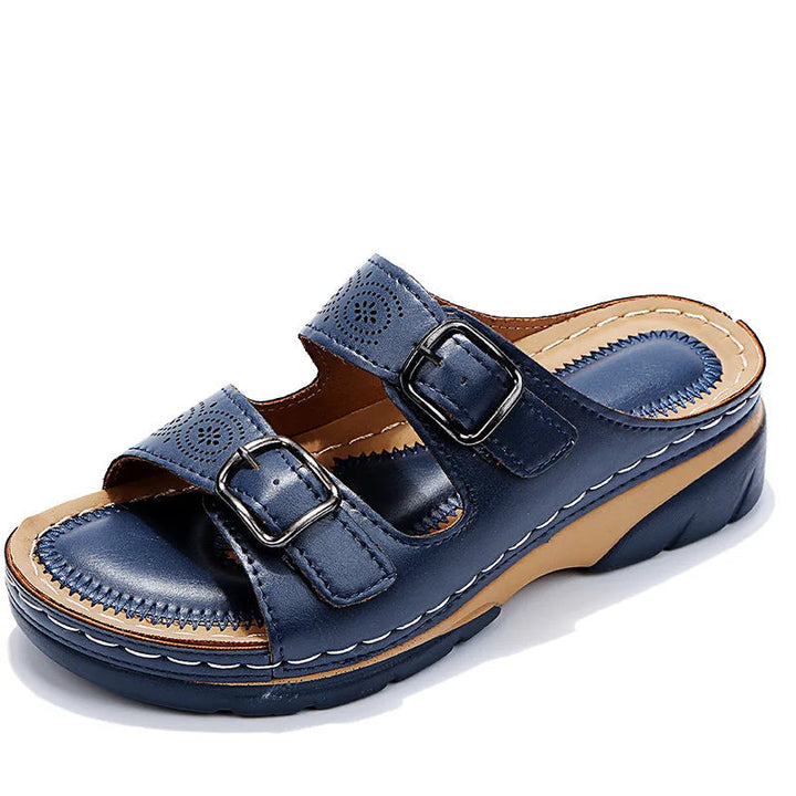 Komfortable Wedge Sandaler med Dobbel Spenne