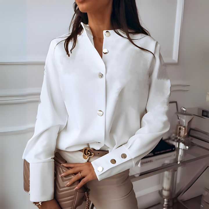 Kvinners Knapp-Ned Skjorte – Casual Quiltet Stil