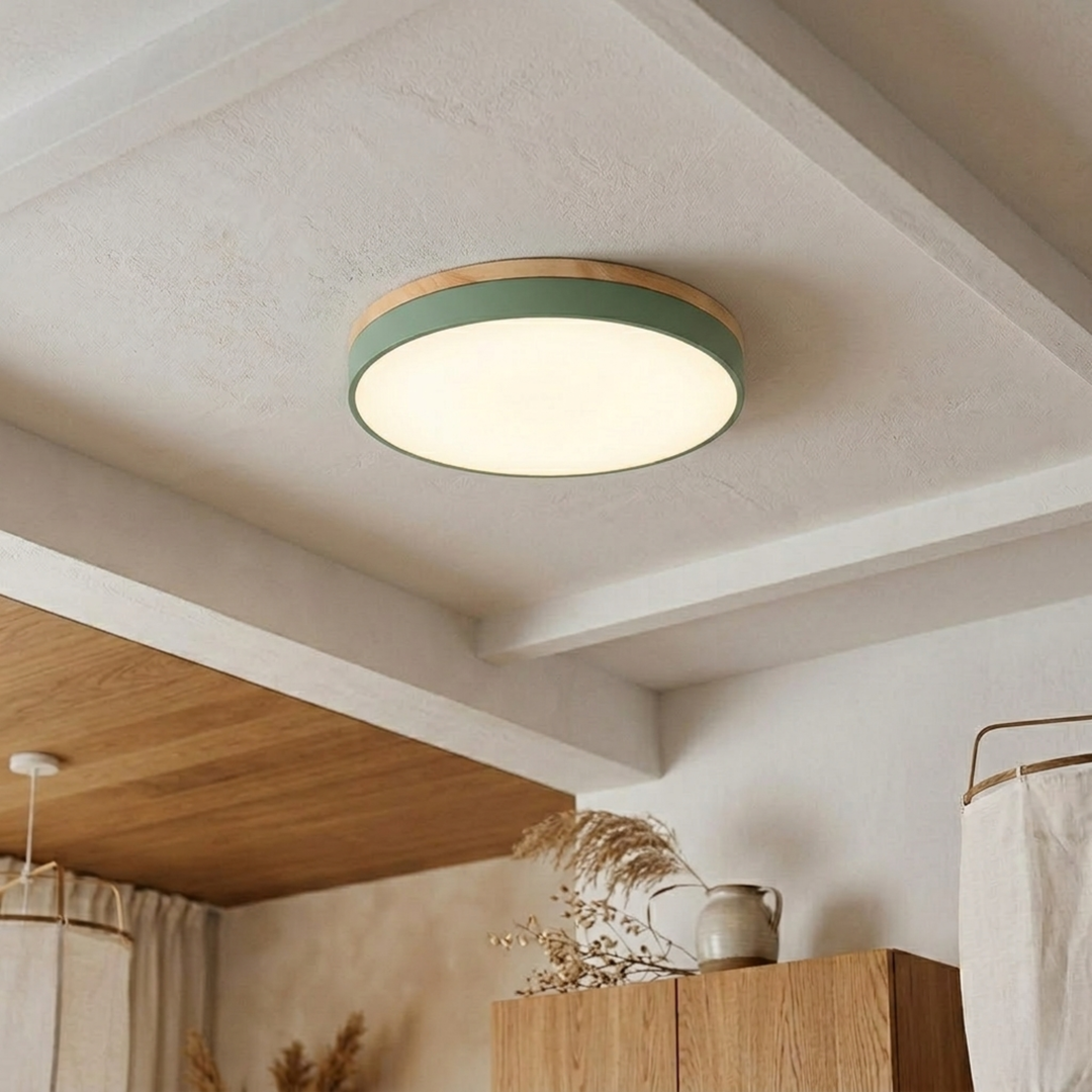 Rund skive-taklampe – flat, flushmontert lampe