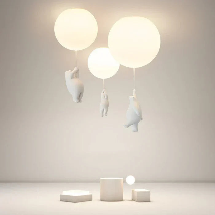 Taklampe for barn med bjørn og ballong - CloudBear