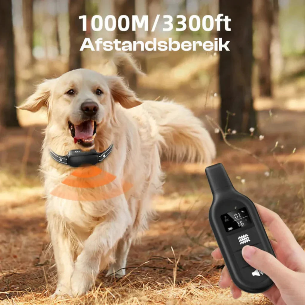 Electric Dog Training Collar with Remote Control, Waterproof, 16 Adjustable Shock Levels, 1000m Range, Beep & Vibration Modes-3