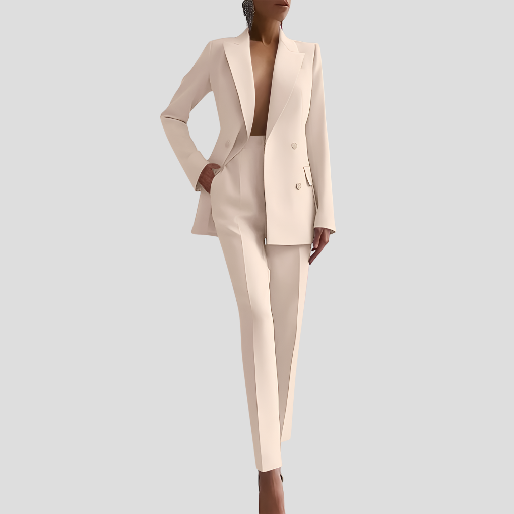 Stilfullt Blazer og Bukse Sett for Kvinner