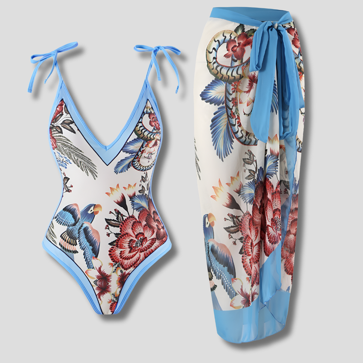 Vintage En-Delt Badebukse med Volanger