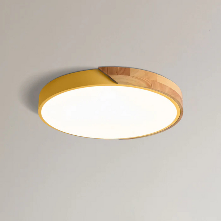 Delos taklampe i skandinavisk tre | Naturlig LED-designlampe