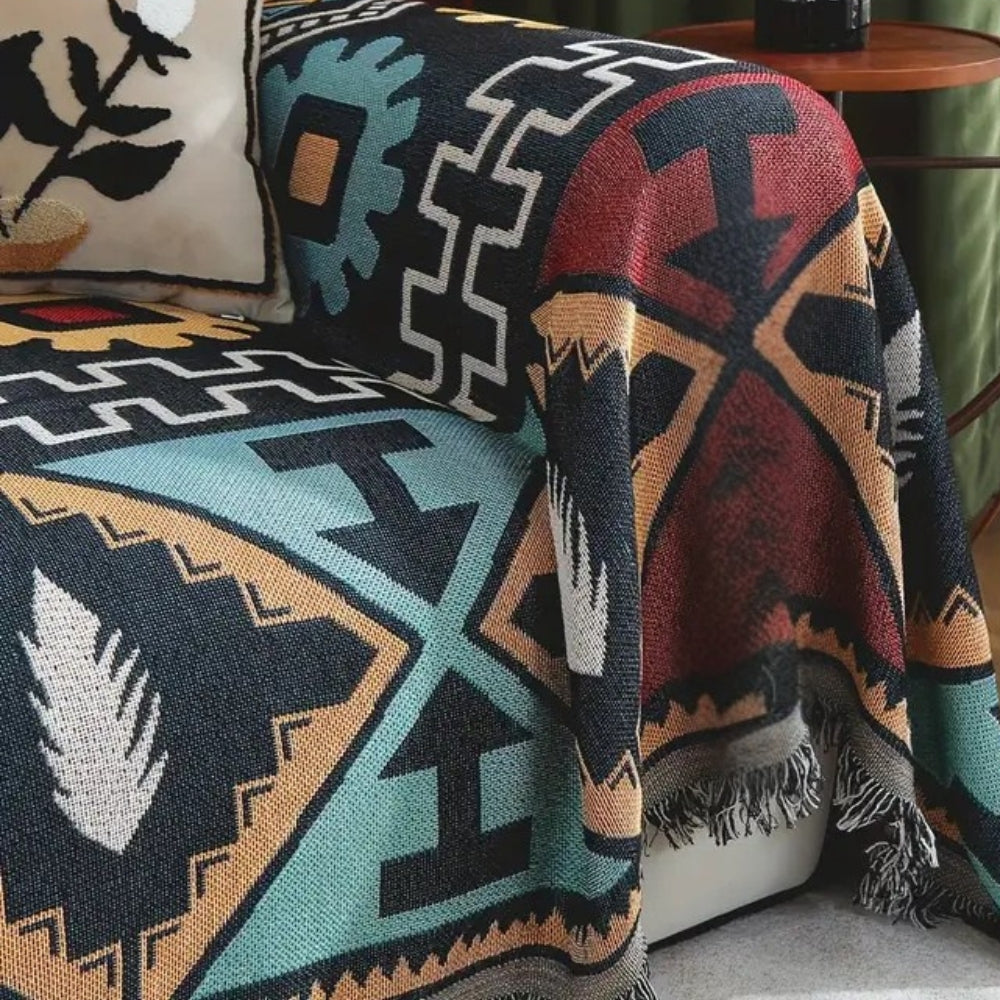 Aztek Geometrisk Mønster Sofa Trekk Boho-Inspirert Eleganse for Din Stue
