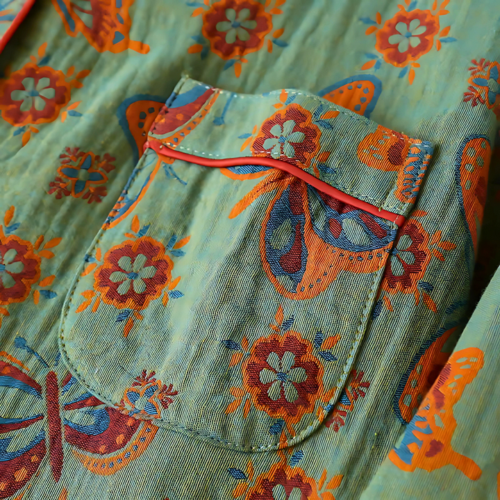 2-Delt Bomull Loungewear med Sommerfugl Mønster
