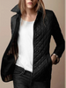 Kvinners Casual Quilted Jakke med Nedbrett Krage