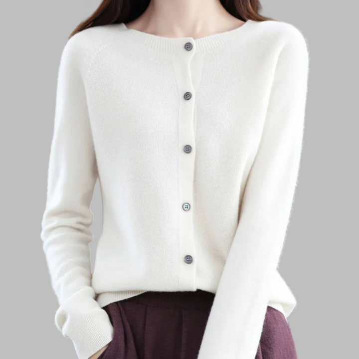 Damen O-Hals Cardigan
