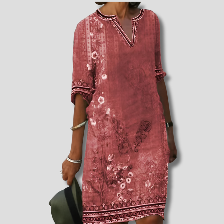 Enkelt og Komfortabel Boho Blomster Volang Kjole