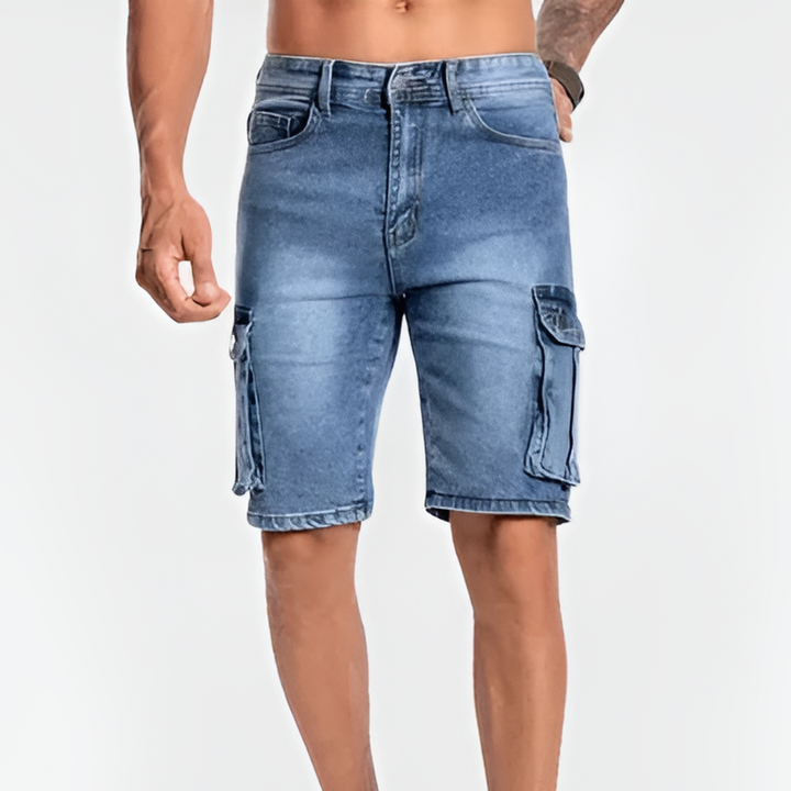 Herre Denim Cargo Shorts