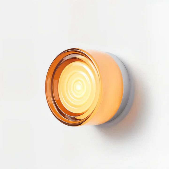 Rund moderne veggarmatur i glass med LED, 1 lyspunkt
