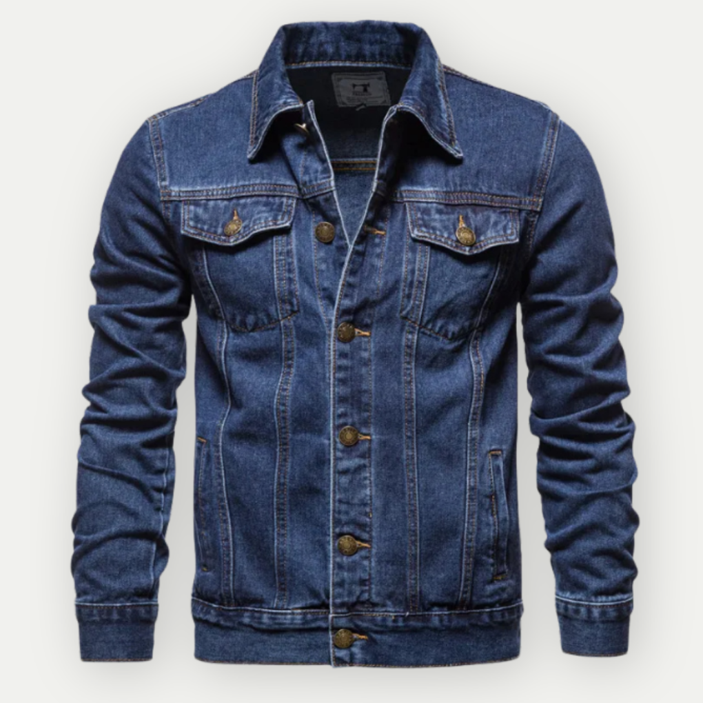 Herre Denim Trucker Jakke Klassisk Stil for Hverdagsbruk