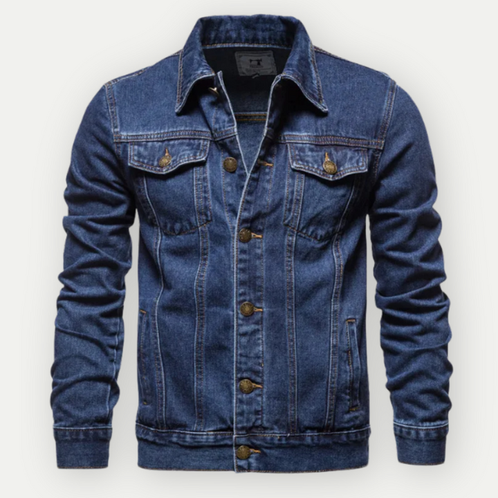 Herre Denim Trucker Jakke Klassisk Stil for Hverdagsbruk