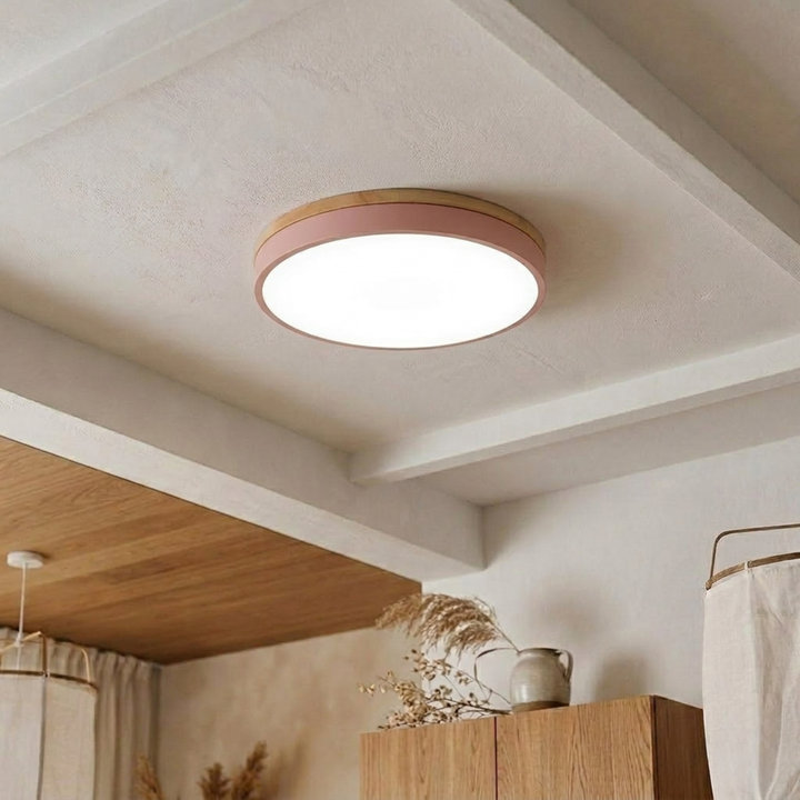 Rund skive-taklampe – flat, flushmontert lampe