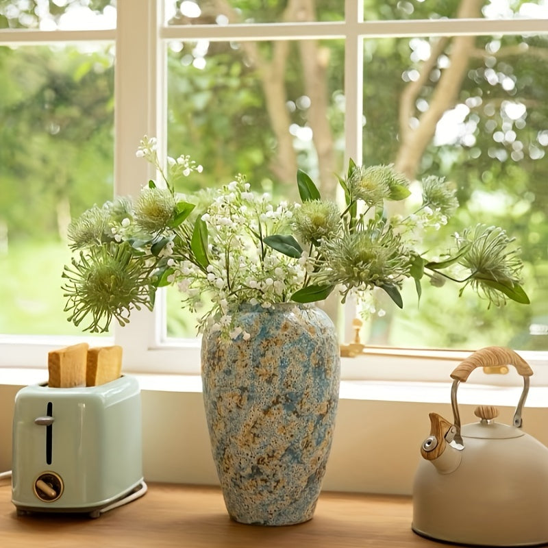 Unik Vintage Keramikkvase – Håndlaget Blå Terrakotta for et Autentisk Utseende