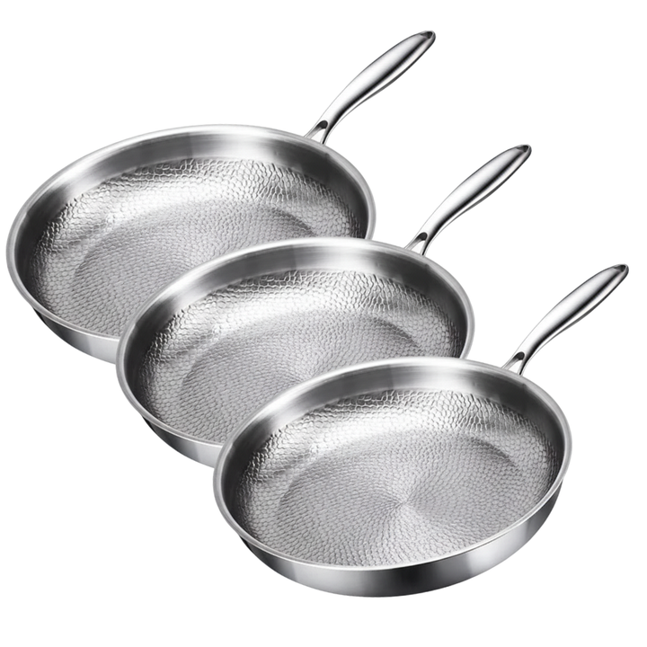 Premium 3-delers kokekarsett i titan – Egnet for induksjon &amp; naturlig antiheftebelegg – 3 gryter/panner