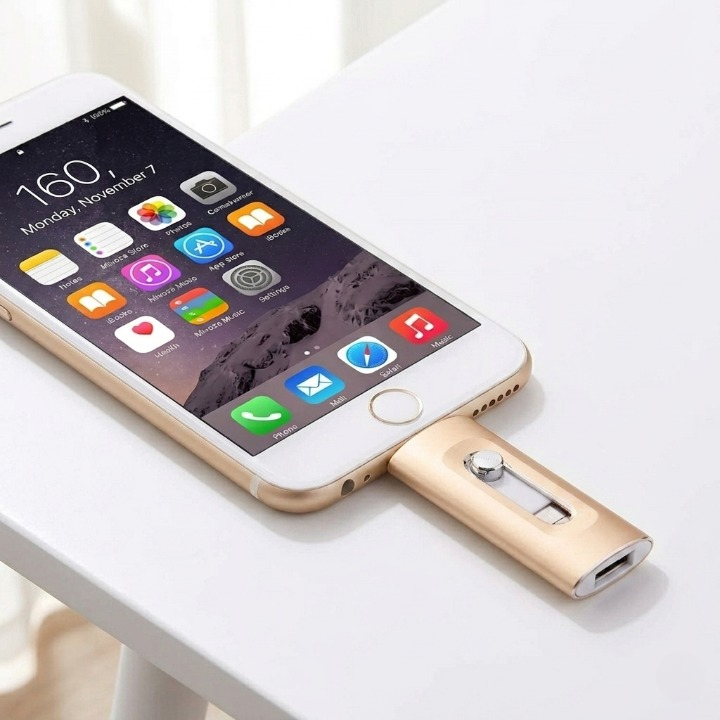 USB-minnepinne iPhone 256GB – 3-i-1 Fotostick for Smarttelefon og Datamaskin