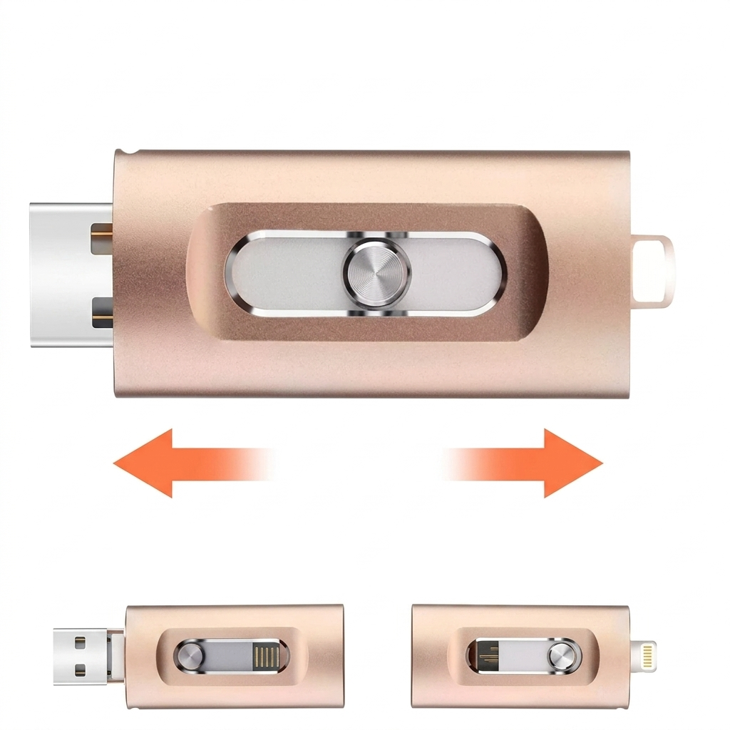 USB-minnepinne iPhone 256GB – 3-i-1 Fotostick for Smarttelefon og Datamaskin