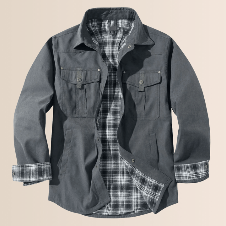 Menns Vintage Flannel Rutet Jakke