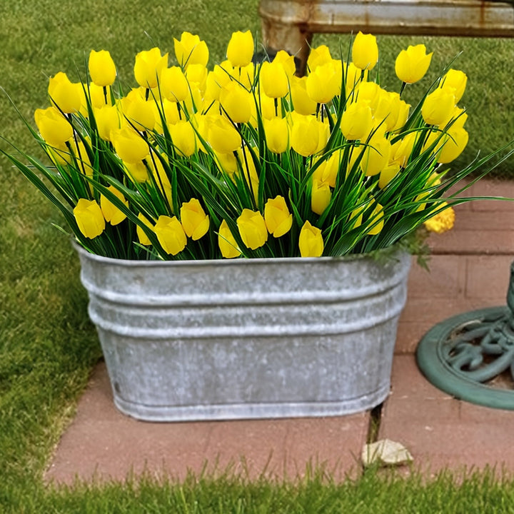 Sett med 6 Kunstige Tulipanbuketter – UV-bestandige og Realistiske til Hage- og Innedekorasjon