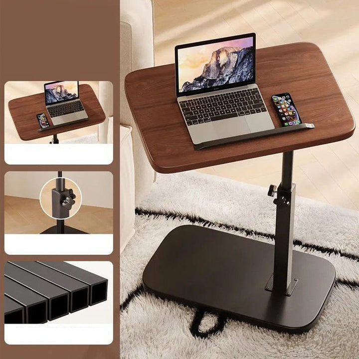 Høydejusterbart rullende pc-bord med 360° dreibar bordplate, 45–80 cm, 30 kg bæreevne