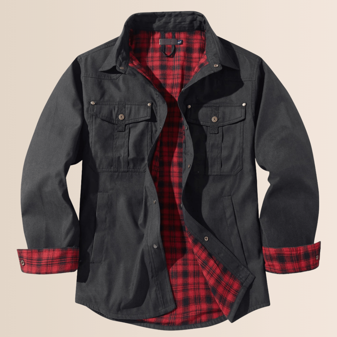 Menns Vintage Flannel Rutet Jakke