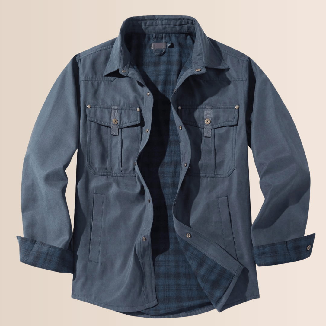 Menns Vintage Flannel Rutet Jakke