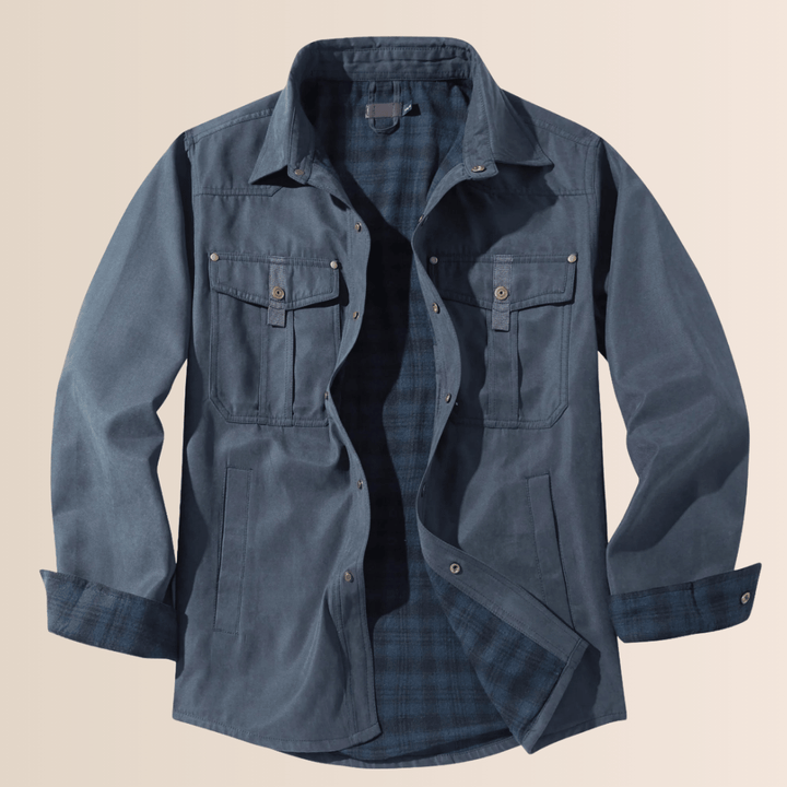 Menns Vintage Flannel Rutet Jakke