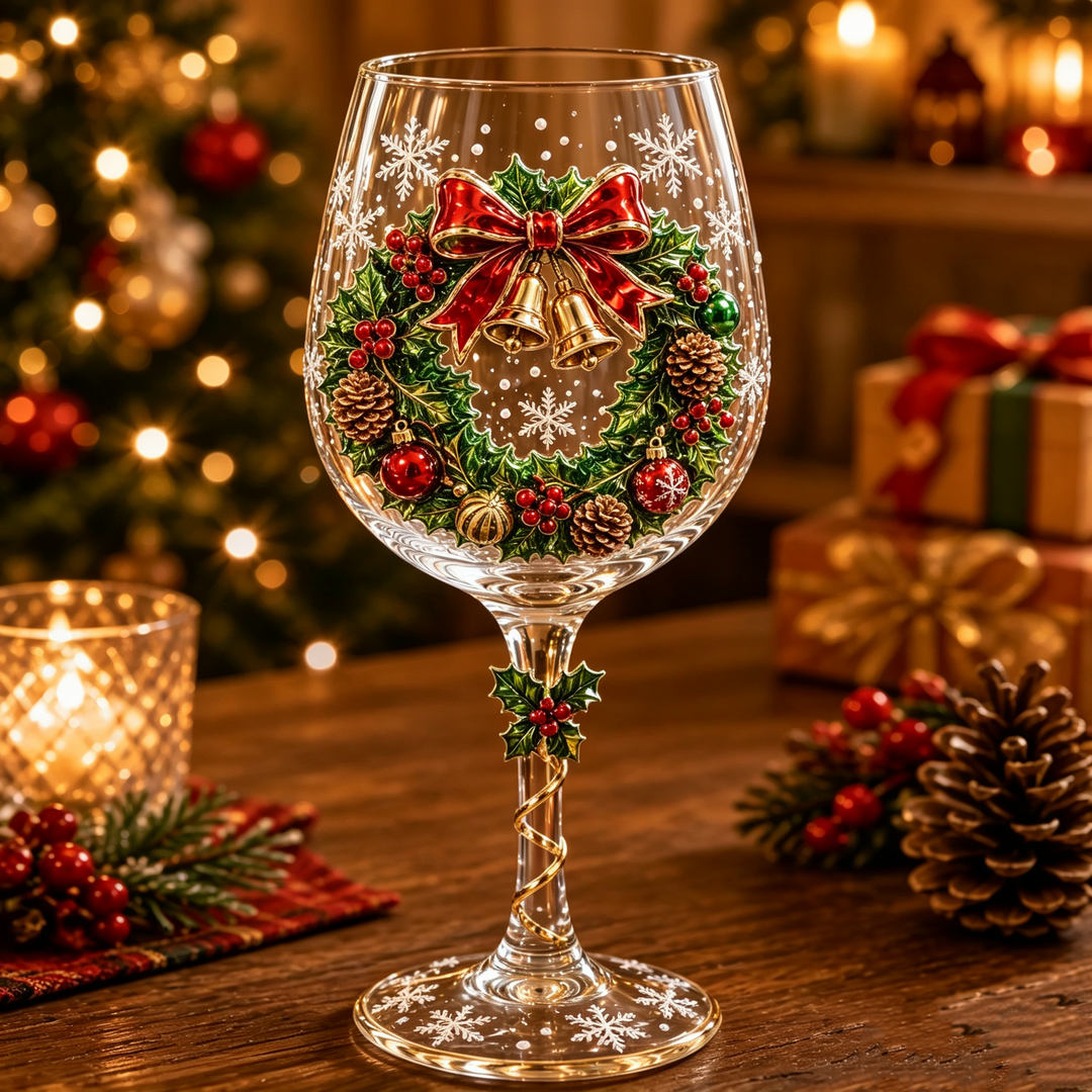 3D-vinglass til jul – festlig drikkeglede med julecharme