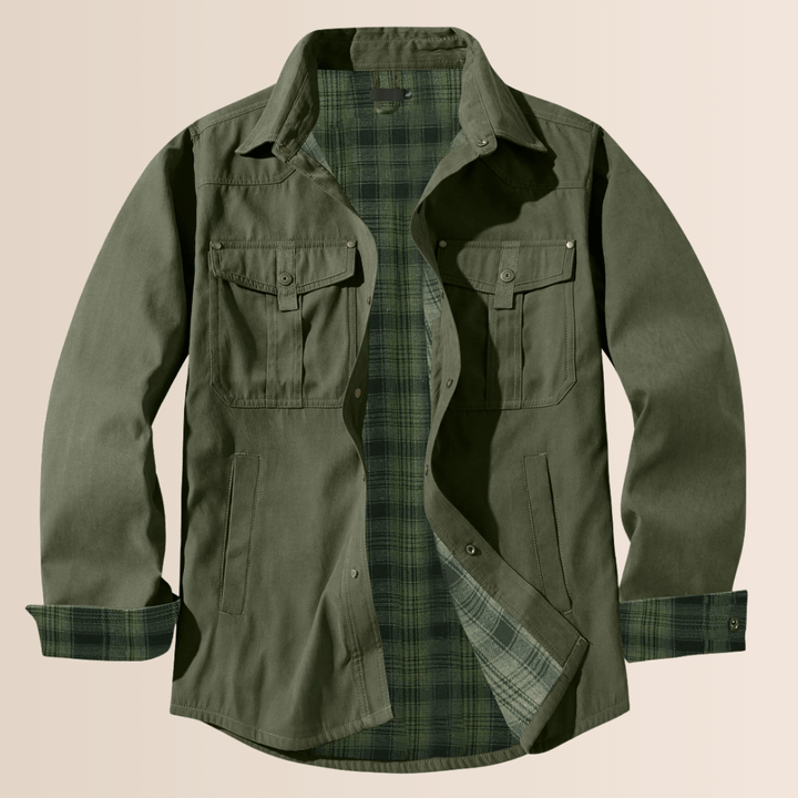 Menns Vintage Flannel Rutet Jakke