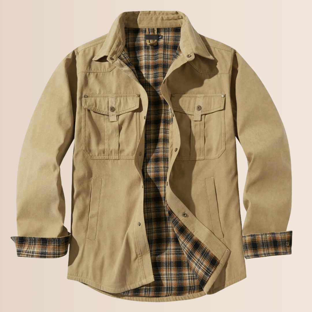 Menns Vintage Flannel Rutet Jakke