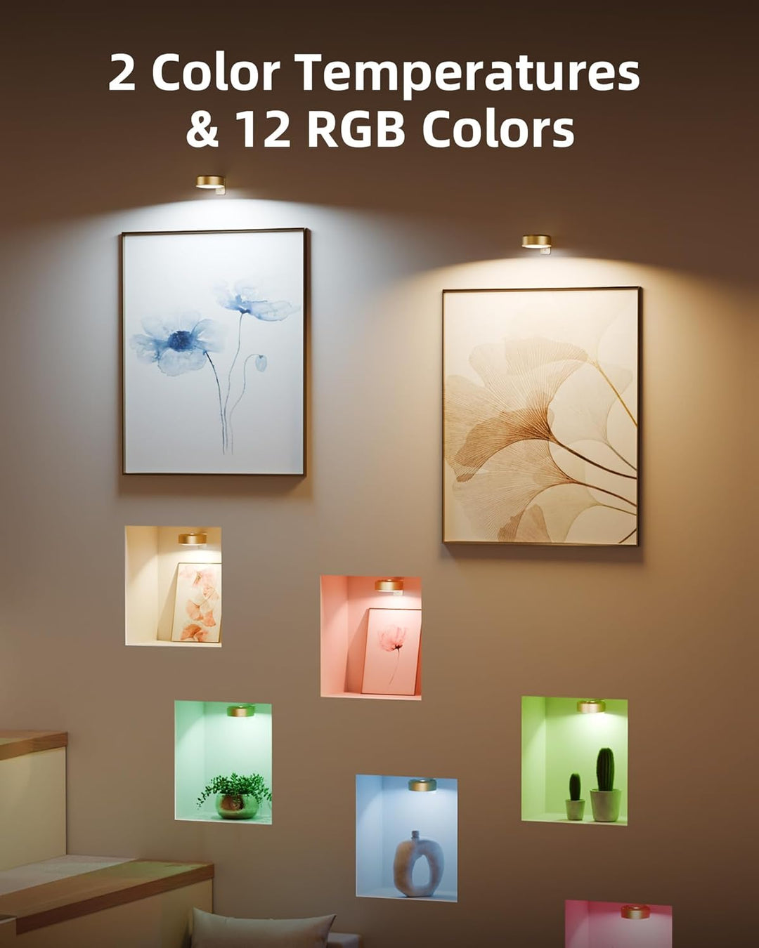 Justerbar magnetisk bildelampe | LED-touch og fjernkontroll, RGB/hvit, USB