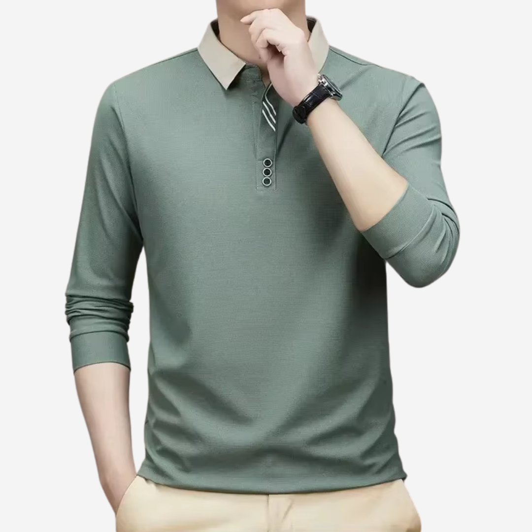 Casual Langermet Polo for Menn