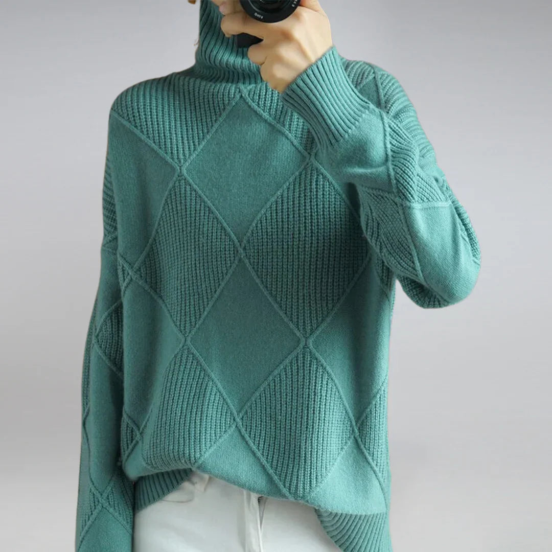 Kvinners Turtleneck Genser – Mykt Strikket med Klassisk Sjarm