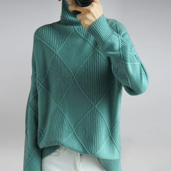 Kvinners Turtleneck Genser – Mykt Strikket med Klassisk Sjarm