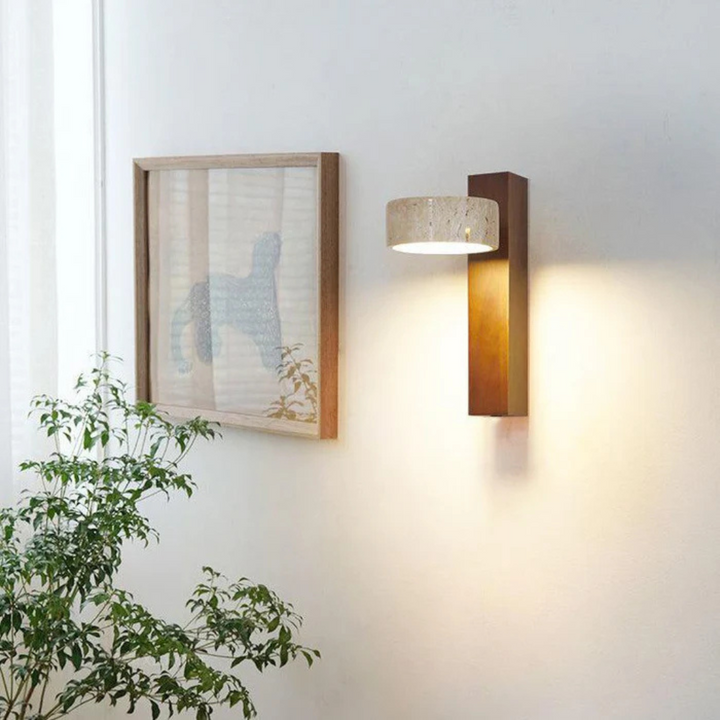 LED-Vegglampe i Travertintre Wabi-sabi 1 Lyspunkt