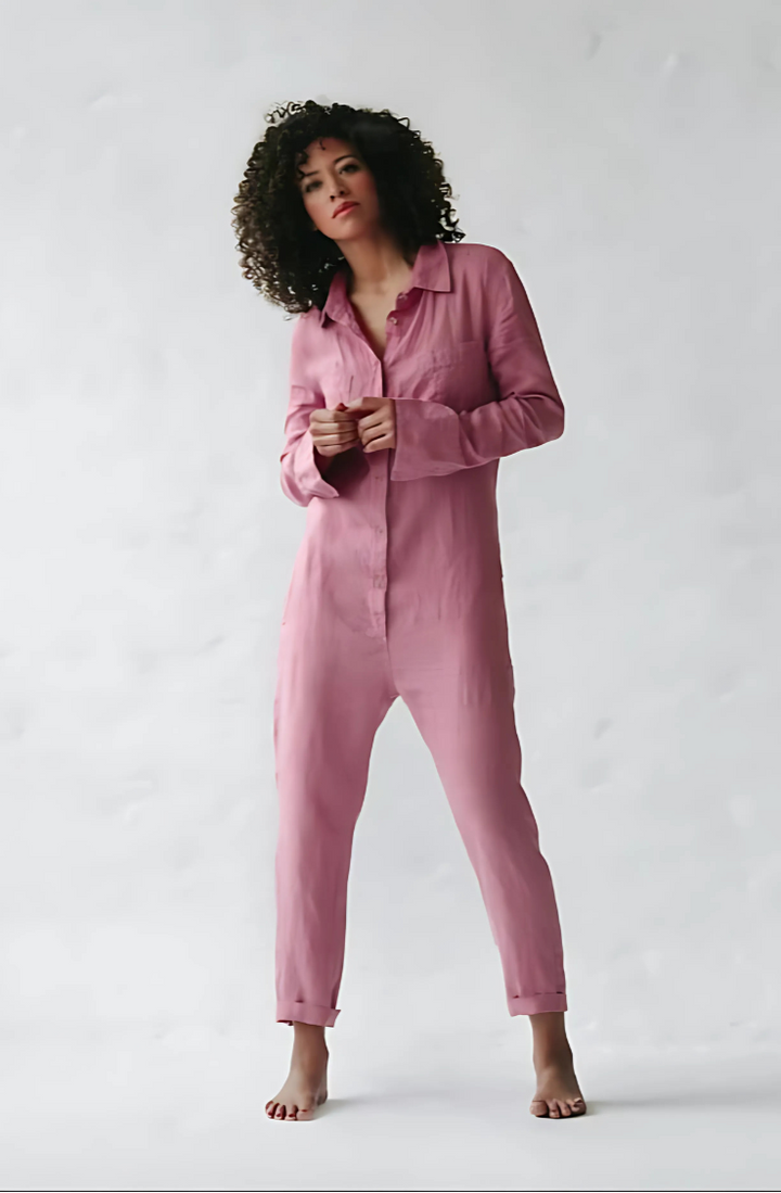 Bomull-Lin Jumpsuit for Kvinner