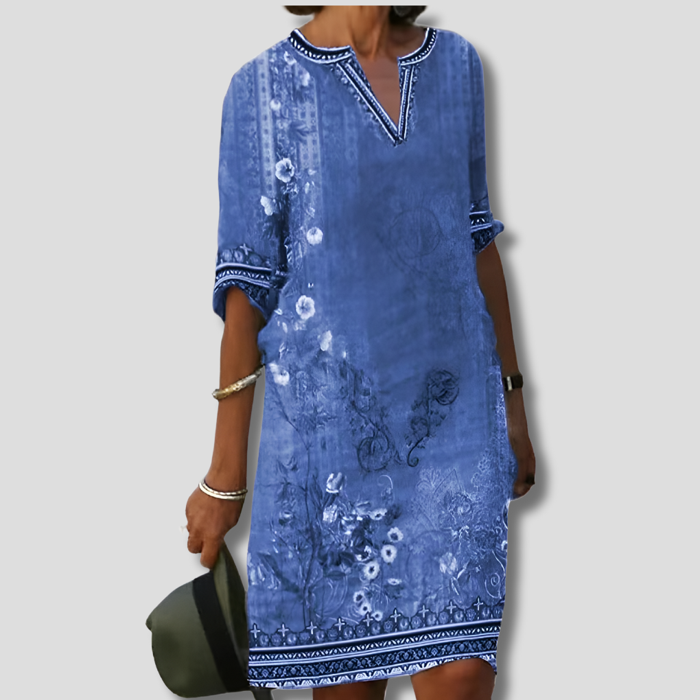 Enkelt og Komfortabel Boho Blomster Volang Kjole