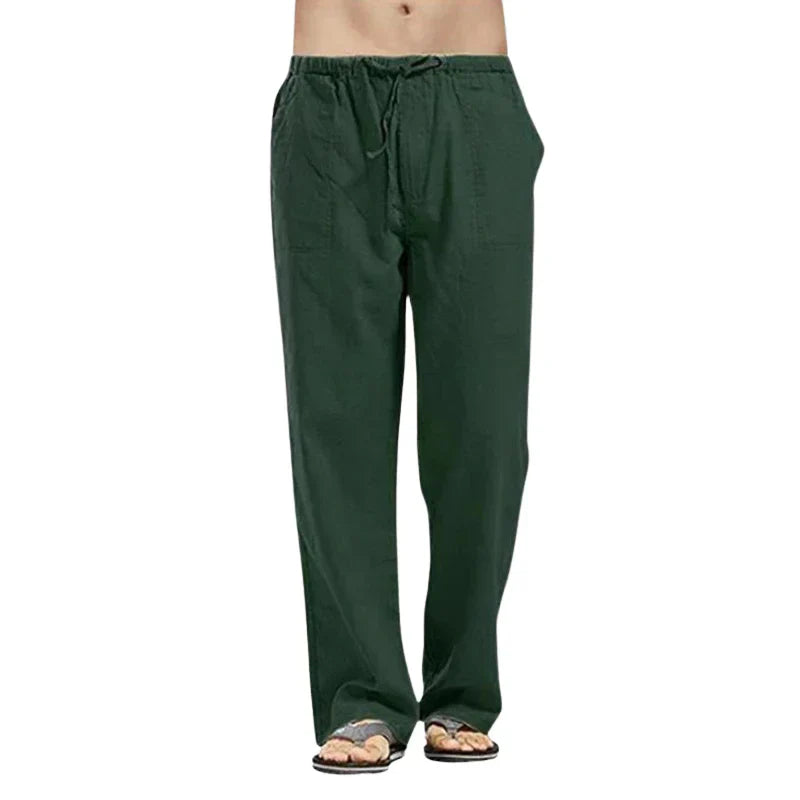 Lino – Pustende Lin Manns Bukser med Overdimensjonert Passform