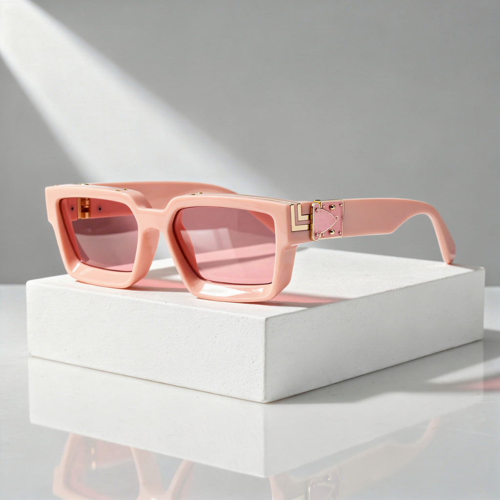 Firkantet Solbrille med Gullfarget Hengsel og UV400-beskyttelse