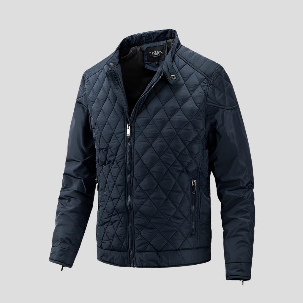Elegant Overgangs Quilted Jakke for Menn